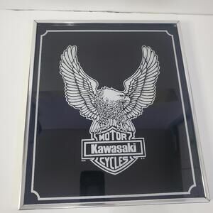 Motor Kawasaki Cycle Picture and Framed